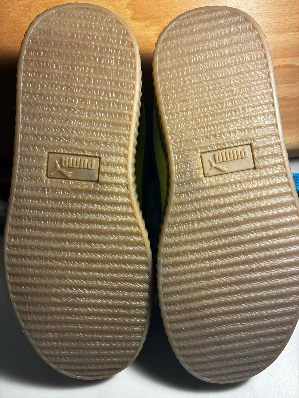 FENTY Women's Bright Blue Suede Platform Sneakers - Picture 3 of 10